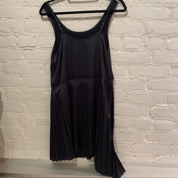 Something Else Navy Silk asymmetric pleated Slip - Picture 3 of 6